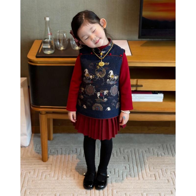 Girls' New Chinese Style Traditional Winter Outfit