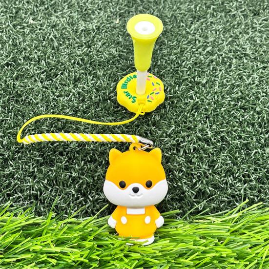 Cartoon Dog Golf Tee Hanger Plastic Anti Lost Golf Tee Ring with Strap Tee Loss Prevention Golf Accessory for Men Women Golfer