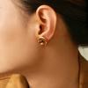 Luksusowe Retro Proste Kolczyki Sztyfty Półksiężyc Kamień Szklany Stal Nierdzewna Pozłacana 18k Złotem Niszowy Design Biżuteria do Uszu