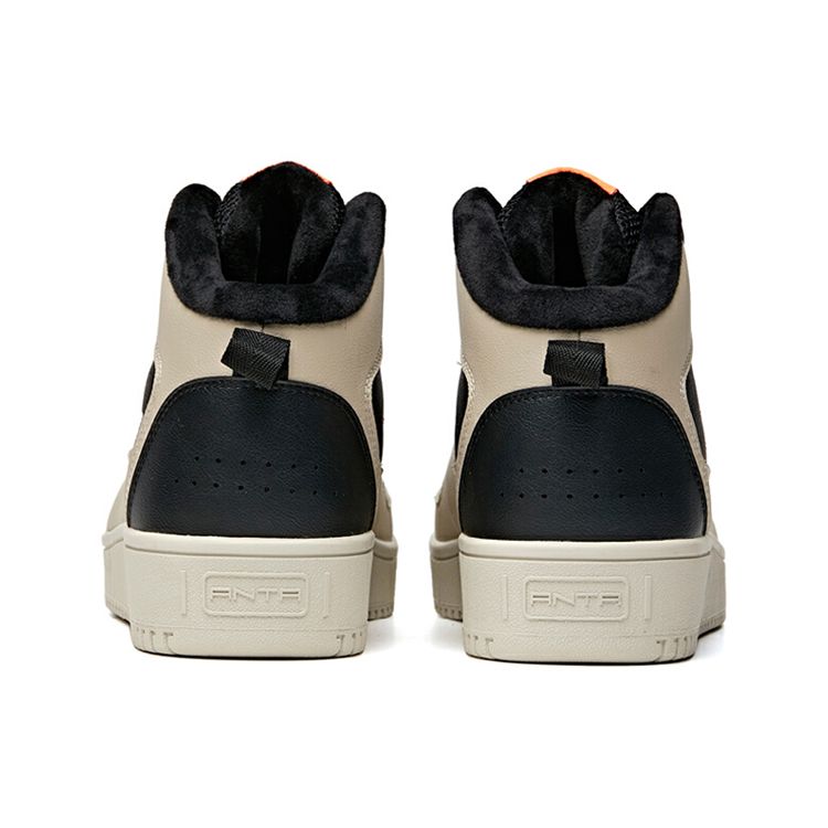 Anta Lifestyle Series Fleece Lined Warm Durable Breathable High Top Sneakers Men sneakers Black Gray 912046920-2