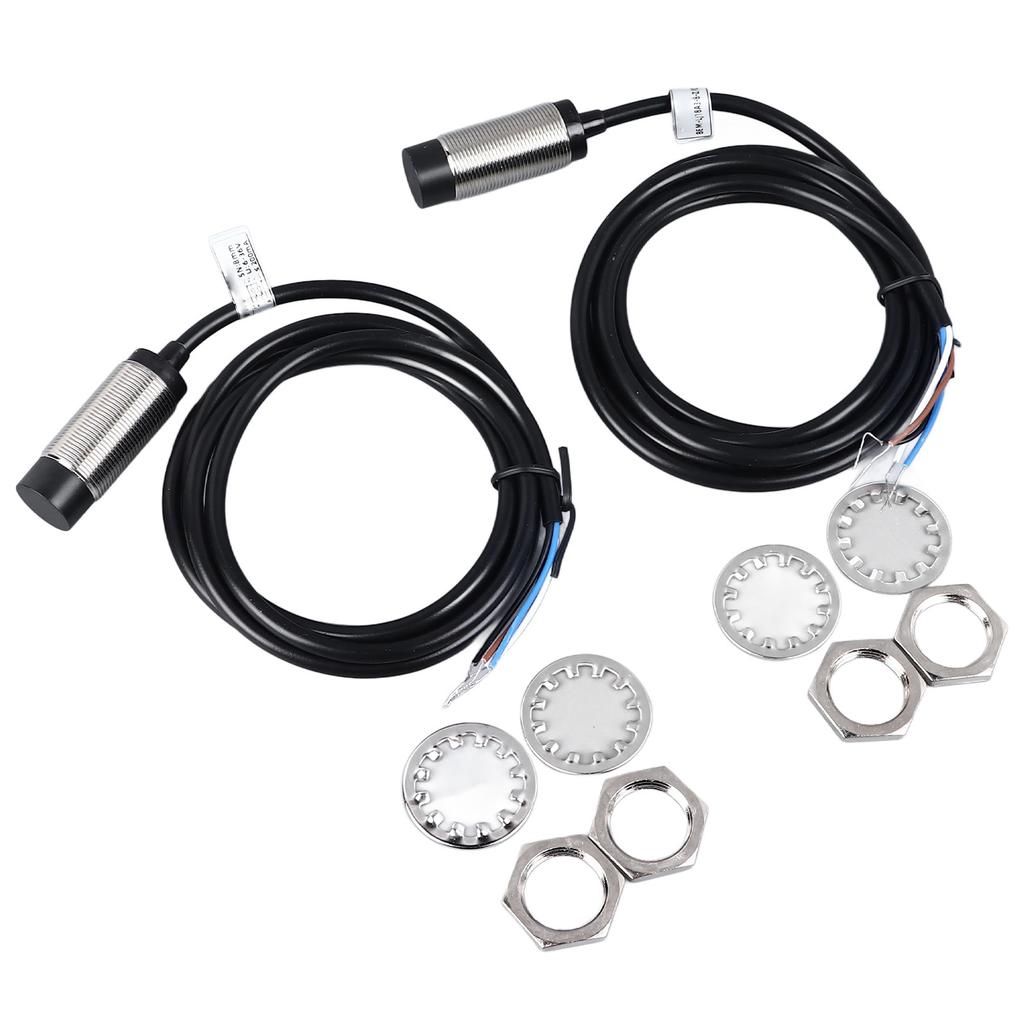2 Pcs Inductive Proximity Sensor 8mm Detecting Distance DC 4 Wire NPN NO NC Approach Sensor