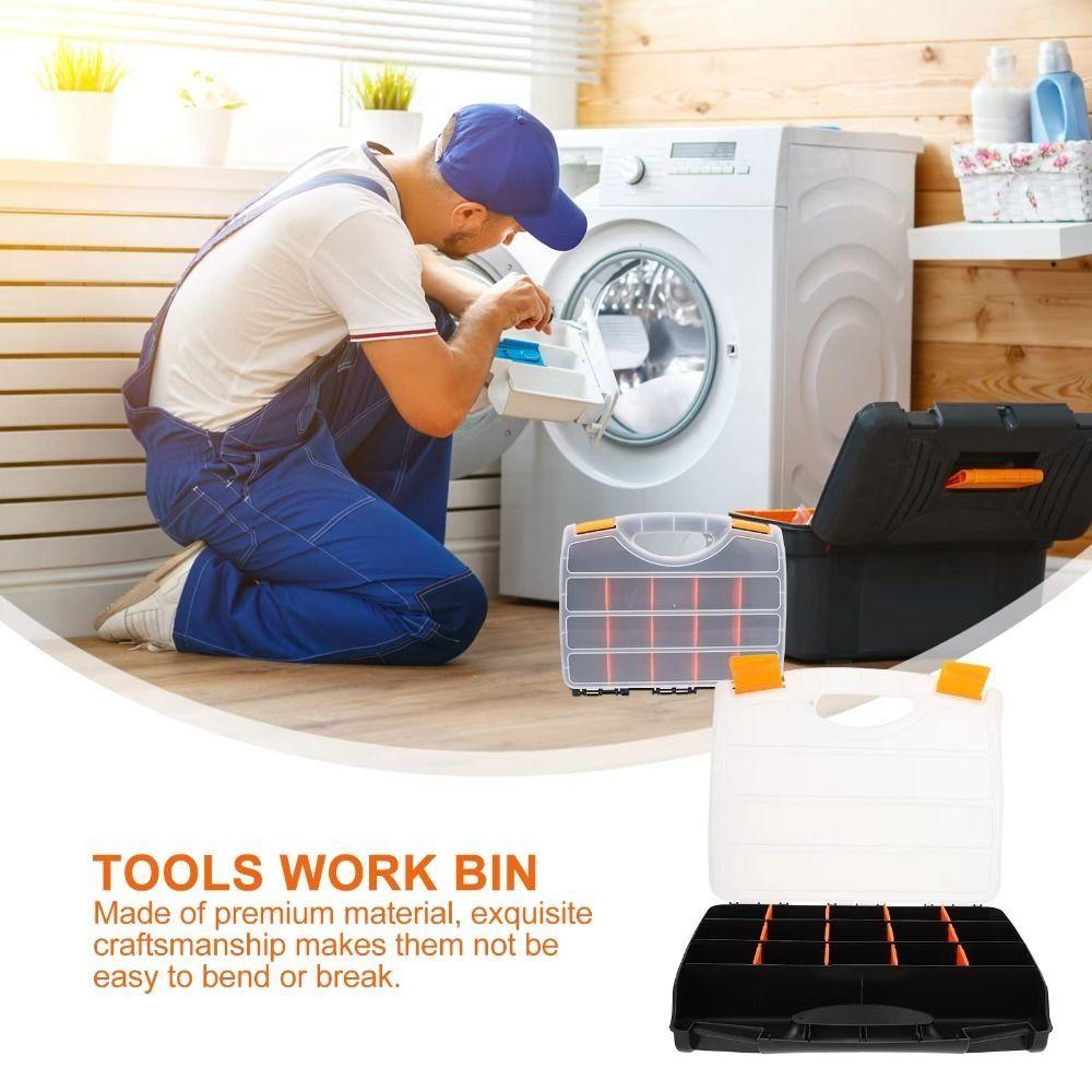 Kunststoff Schrauben Aufbewahrungsbox 15 Fächer Hardwareteile Aufbewahrungskoffer Werkzeugkasten Organizer Schraubendreher