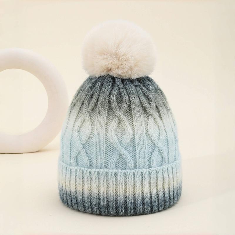 Wintermütze Kinder Winter Neu Samt Outdoor Thermomütze Batik Farbverlauf Wollmütze