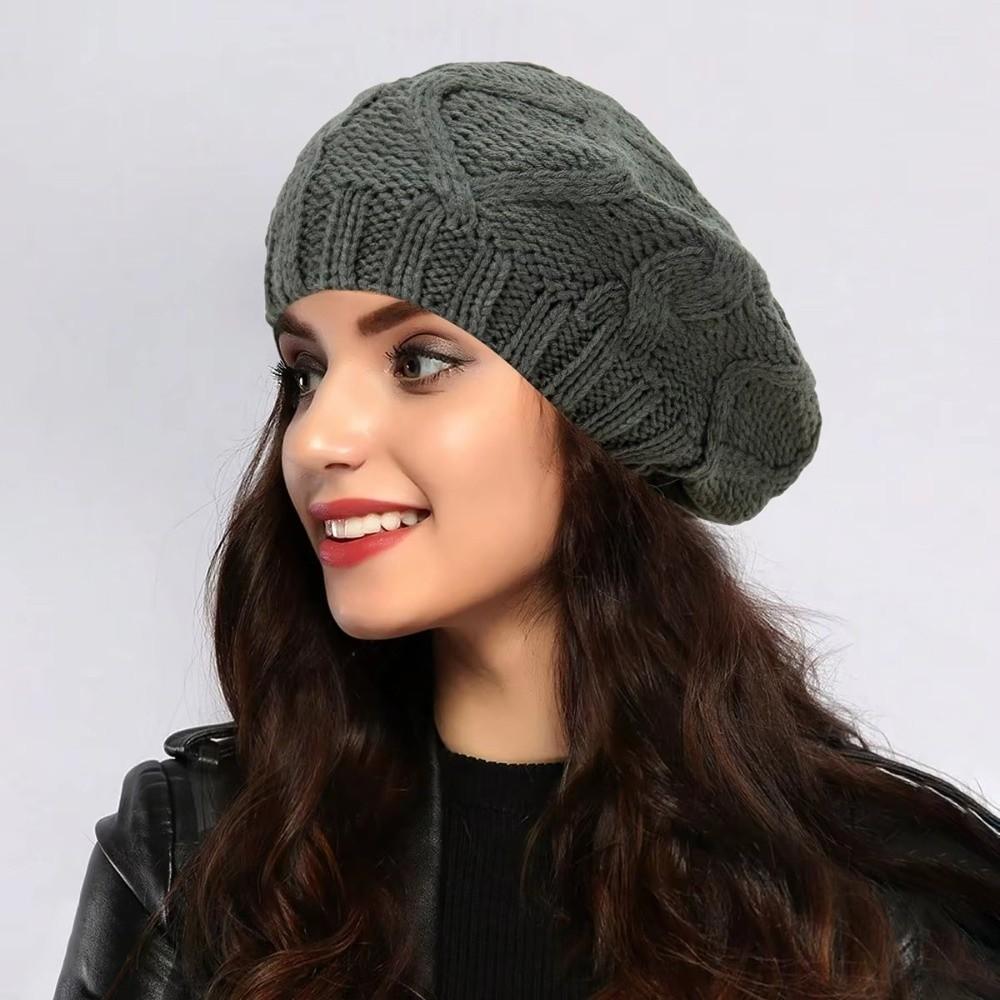 Vintage Künstler Baskenmütze Dehnbare Strick Baskenmütze Mode Französische Baskenmütze Frühling Herbst Damen Kopfbedeckung