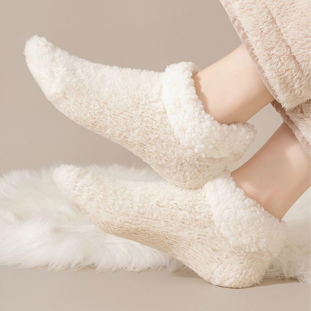 Fleece Lining Winter Socks Anti-slip Indoor Floor Shoes Cute Sleep Floor Socks  Autumn Winter
