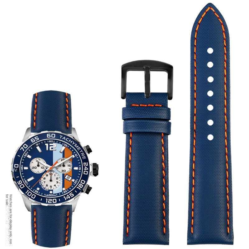 20mm 21mm 22mm 23mm Nylon Leather Bottom Watchband for Mido Helmsman M021 M005 M038 Tudor Seiko Waterproof Watch Strap