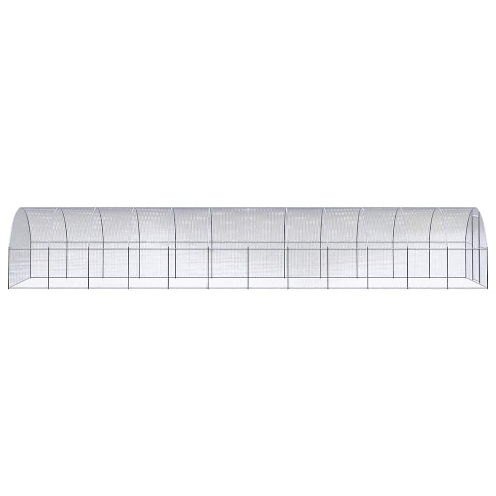 Vidaxl Outdoor Chicken Coop, 3X12X2 M, Galvanized Steel