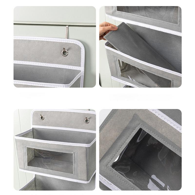 1pc Baby Product Storage Hanging Bag Four Grid Hanging Storage Bag Children's Products Toy Storage Door Frame Hanging Bag