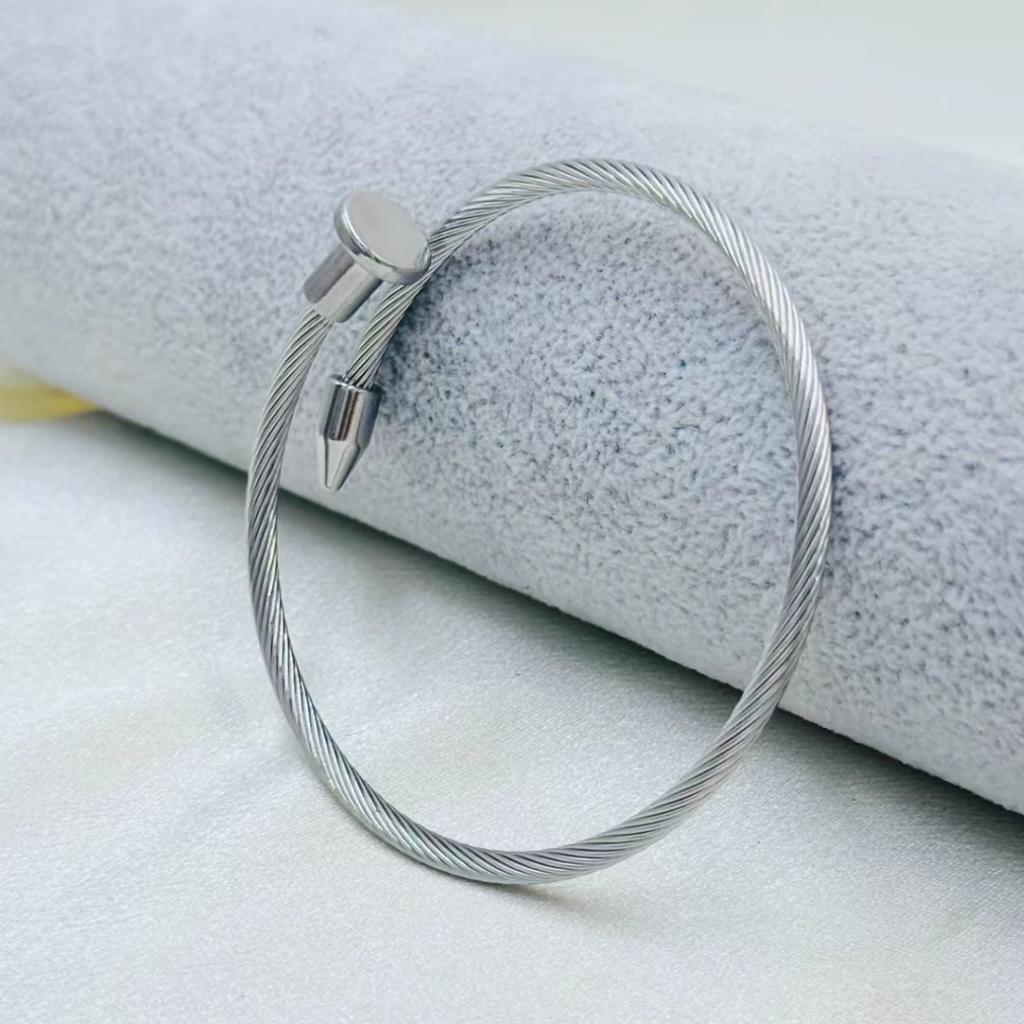 Simple Nail Wire Rope Elastic Opening Fashion Bracelet