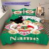 Custom Christmas Bear Bedding 3 Piece Set HD Print Duvet Cover Pillowcases for Teens Adult Bedroom Decoration