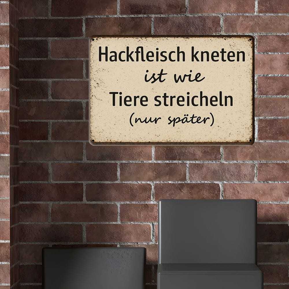 "Vackert Färs..." Tysk metallskylt, 20x30cm retrodekor.