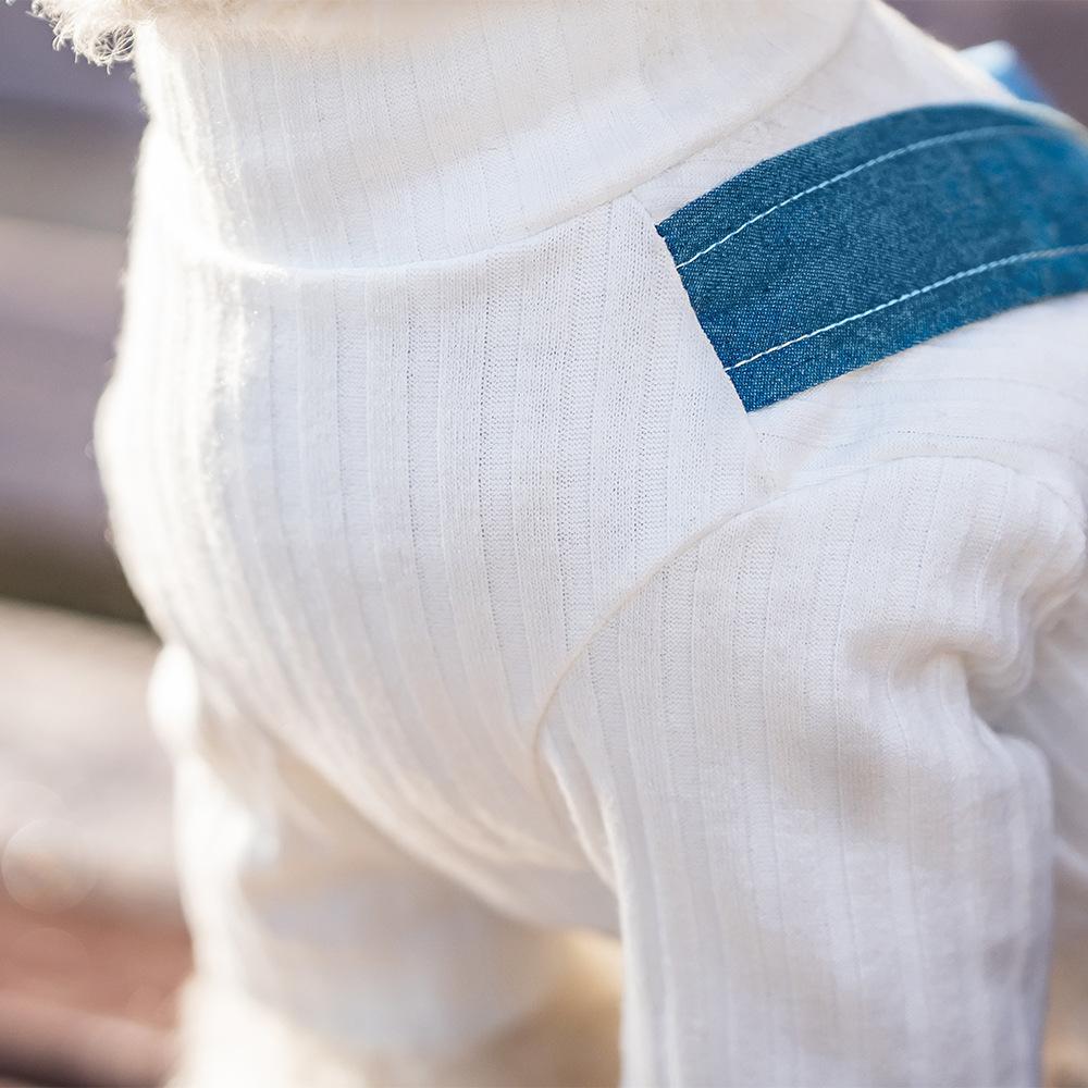 Dog Four-Legged Clothes Thin Pet Clothes One-Piece Denim Overalls Small Dog Pet Clothing