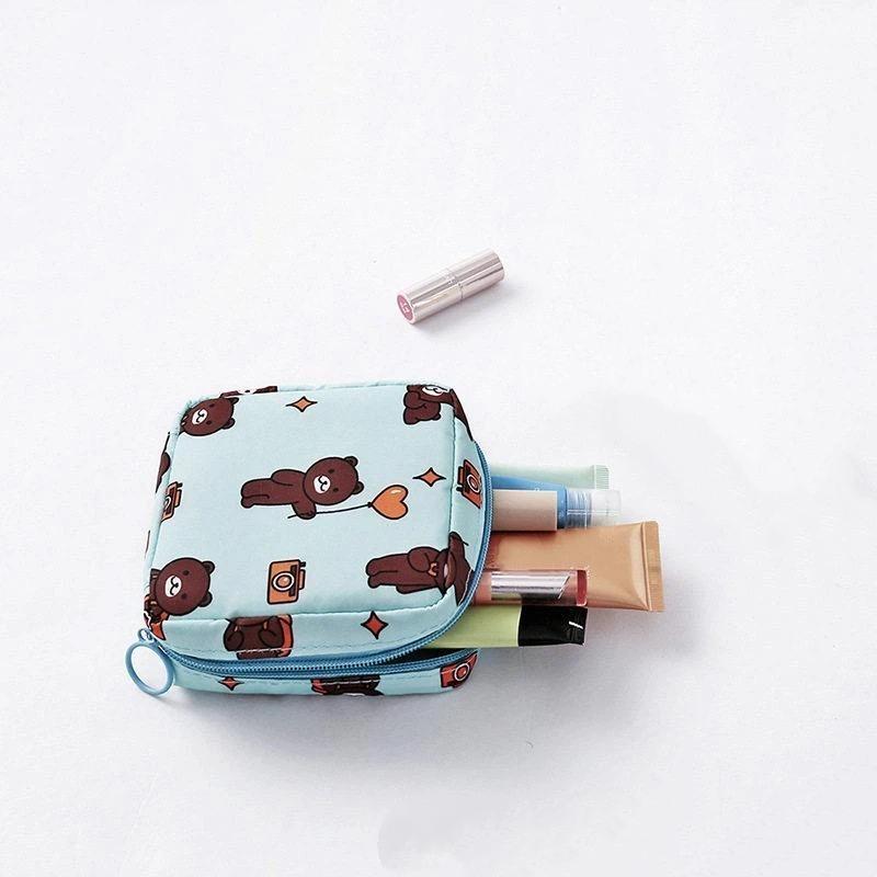 Women Sanitary Napkin Tampon Storage Bag Portable Waterproof Organizer Pouch Cartoon Pattern Sanitary Napkin Bag