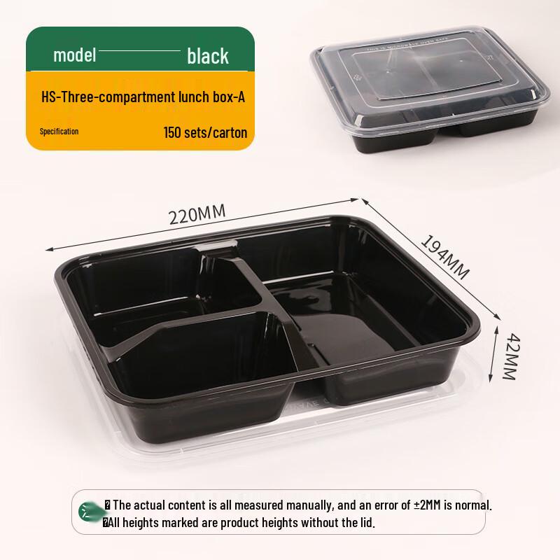 Disposable Multi-Compartment Food Containers with Lids