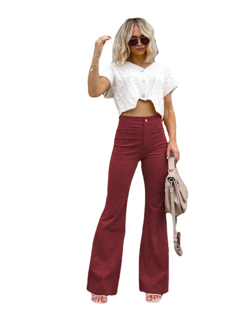 Winter New Solid Velvet Casual Fashion Personality Women's Pants Trendy Brand Casual