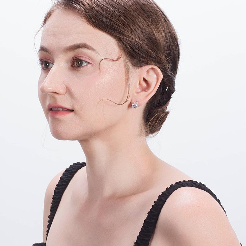 Bijuterii Cercei din Argint Sterling S925 Rotunzi Cercei pentru Doamne Cercei cu Zirconiu