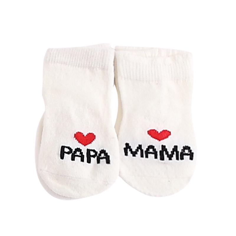 Infant Silicone Socks Gift Box: 2 Pairs - Cotton Wool Knitted for Newborn, Spring/Fall Floor Socks by PAPAMAMA