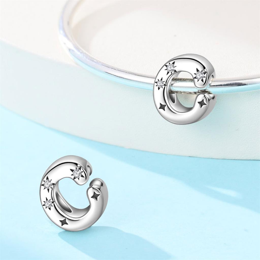 Copper Original 26 Alphabet A-Z Letters Charms Star Zircon Beads Fit Diy Bracelet Fashion Birthday Jewelry For Women Gifts