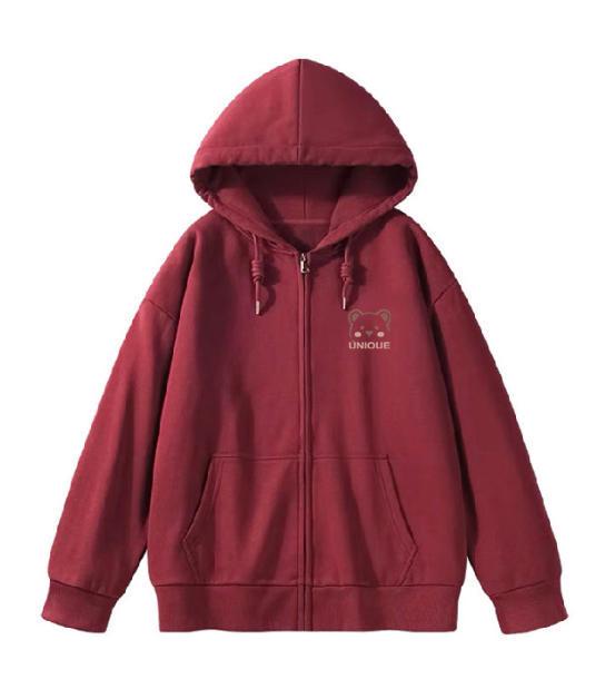 Women's Korean-Style Hooded Cardigan: Heavyweight Spring/Autumn Jacket for Students