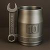 Stainless Steel Spanner Mug Industrial Style Water Cup Mechanic Themed Mug with Wrench Handle Garage Vibe Coffee Cup