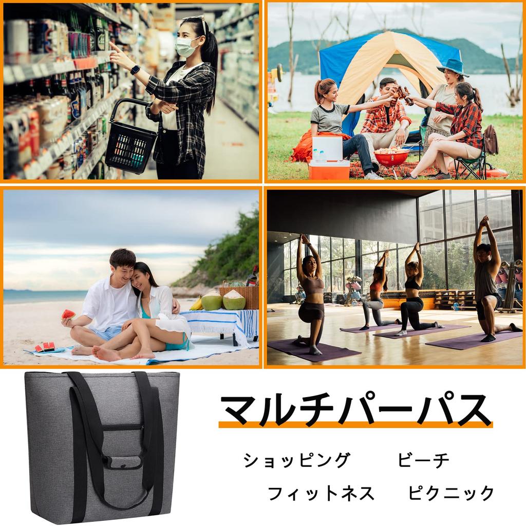 GhvyenntteS Cooler Large Eco Bag with Shopping Food Thermal Cold Perfect for Outdoor Bag, Capacity, Foldable, Zipper, Lightweight, Bag, Storage,