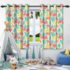 2pcs Fresh Flowers Plants Blackout Curtain Bedroom Privacy Partition Living Room Darkening Heat insulation Window Curtains