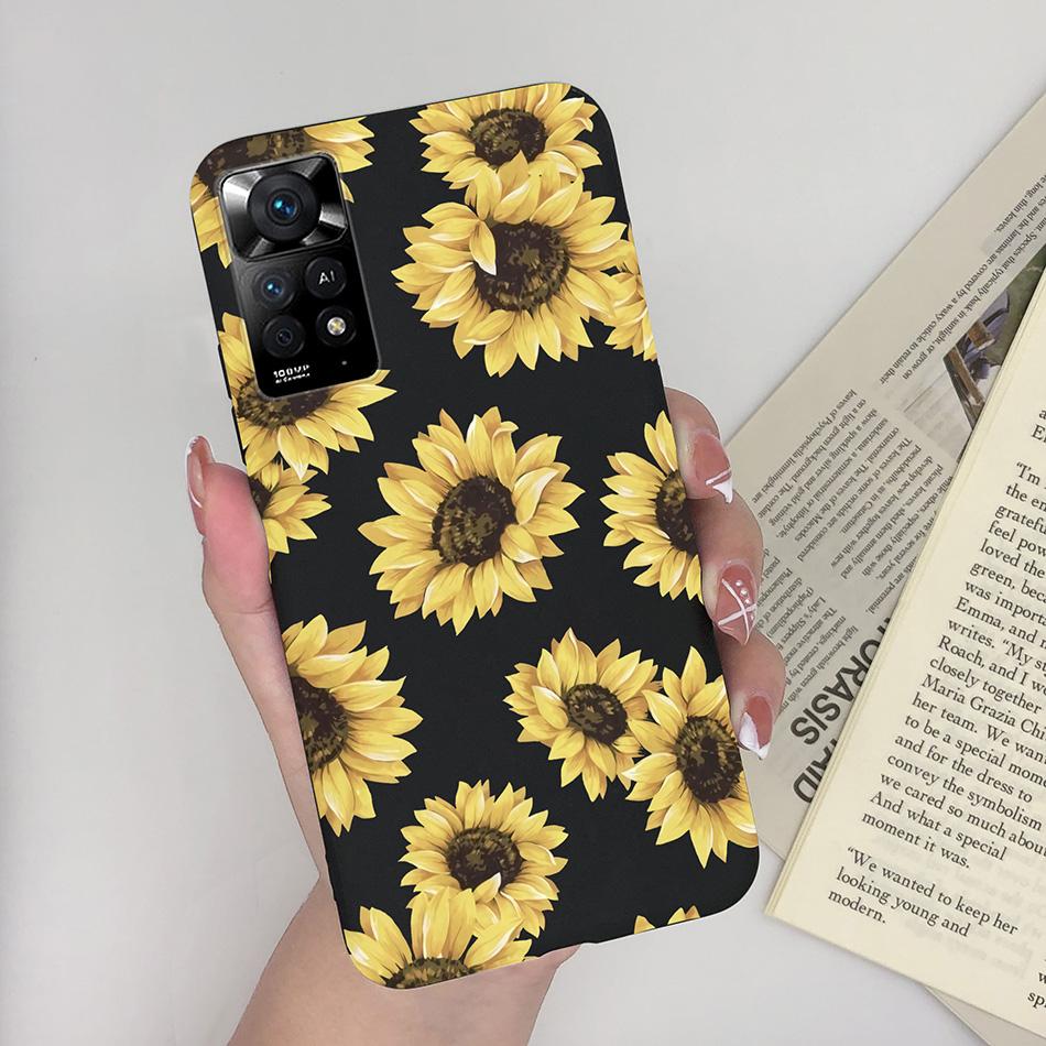 For Xiaomi Redmi Note 11 Pro 4G 5G Phone Case Cute Diasy Pattern Soft Silicone TPU Back Cover Funda For Redmi Note11 11Pro Coque