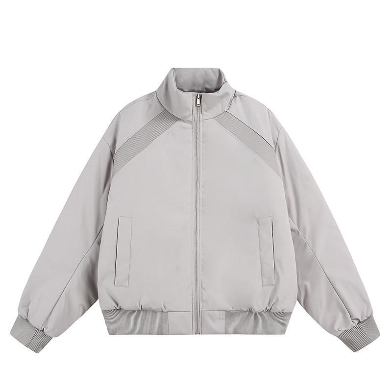 

Men s High-End Trendy Stand Collar Winter Cotton Jacket - Mid-Length Windbreaker Outerwear M
