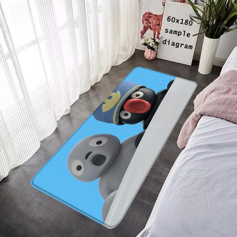 Door Mats Cute Pingu Penguin Interior Foot Rug Welcome Floor Mat for Entryway Soft Hallway Carpet Kitchen Rugs Fluffy Home Decor