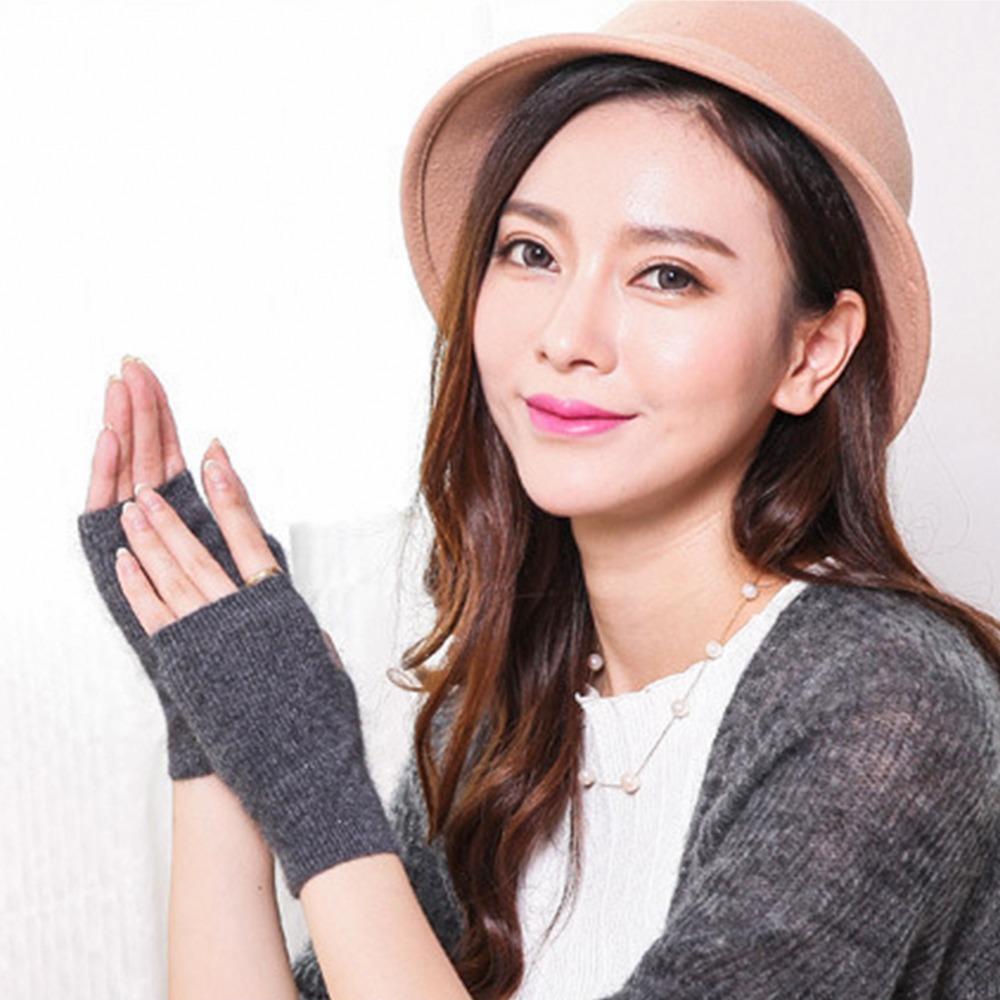 Exposed Finger Mink Cashmere Gloves Wool Warm Gloves Protable Knitted Wool Glove Autumn