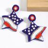 American Founding Day Star Handmade Rice Bead Diamond Earrings Creative Personality Independence Day Earrings