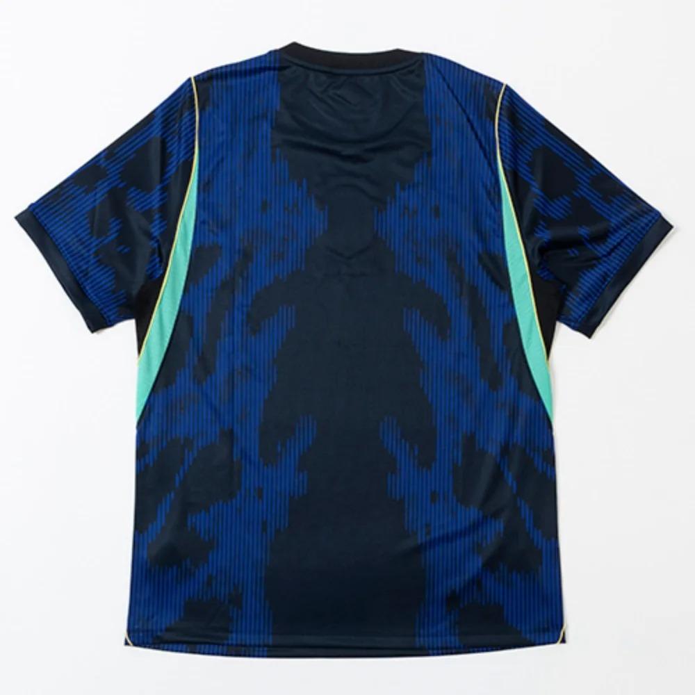 Top da Allenamento Squadra di Calcio Stile Brasiliano, Elegante Maglia da Calcio Blu Traspirante per Tifosi, Uso Quotidiano e Allenamento Partita