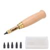 Leather Hole Punch Set Hardening Heat Treatment Belt Hole Puncher with 6 Replaceable Punch for DIY Leather Punching