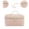 Chic Faux Leather Makeup Bag with Removable Dividers