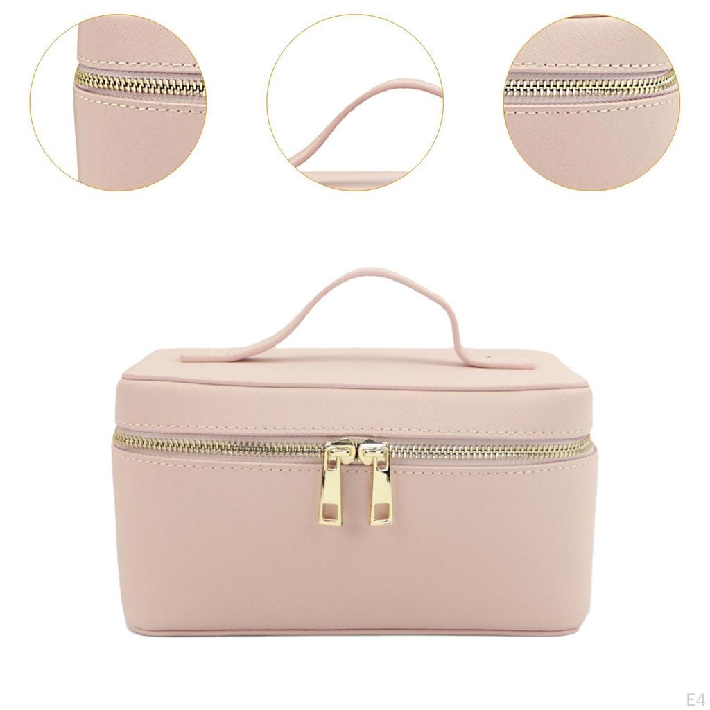 Chic Faux Leather Makeup Bag with Removable Dividers