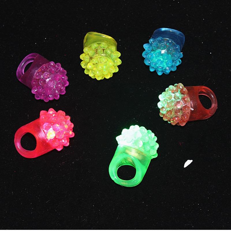 LED Light Up Ring Bumpy Rings Flashing LED Bumpy Jelly Ring Light-Up Toy Birthday Rewards Eggs Filler Glow Party Supplies