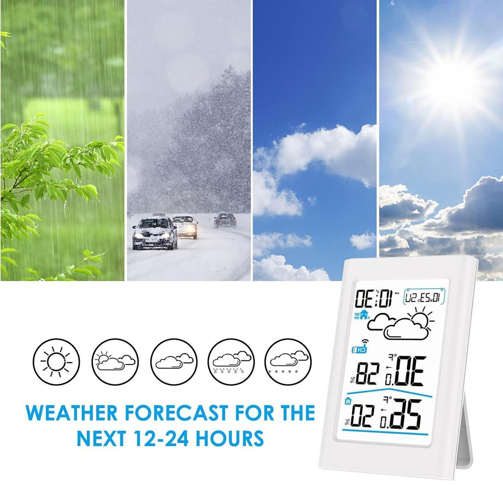 Household indoor and outdoor thermometer Wireless weather station LCD large screen display Weather
