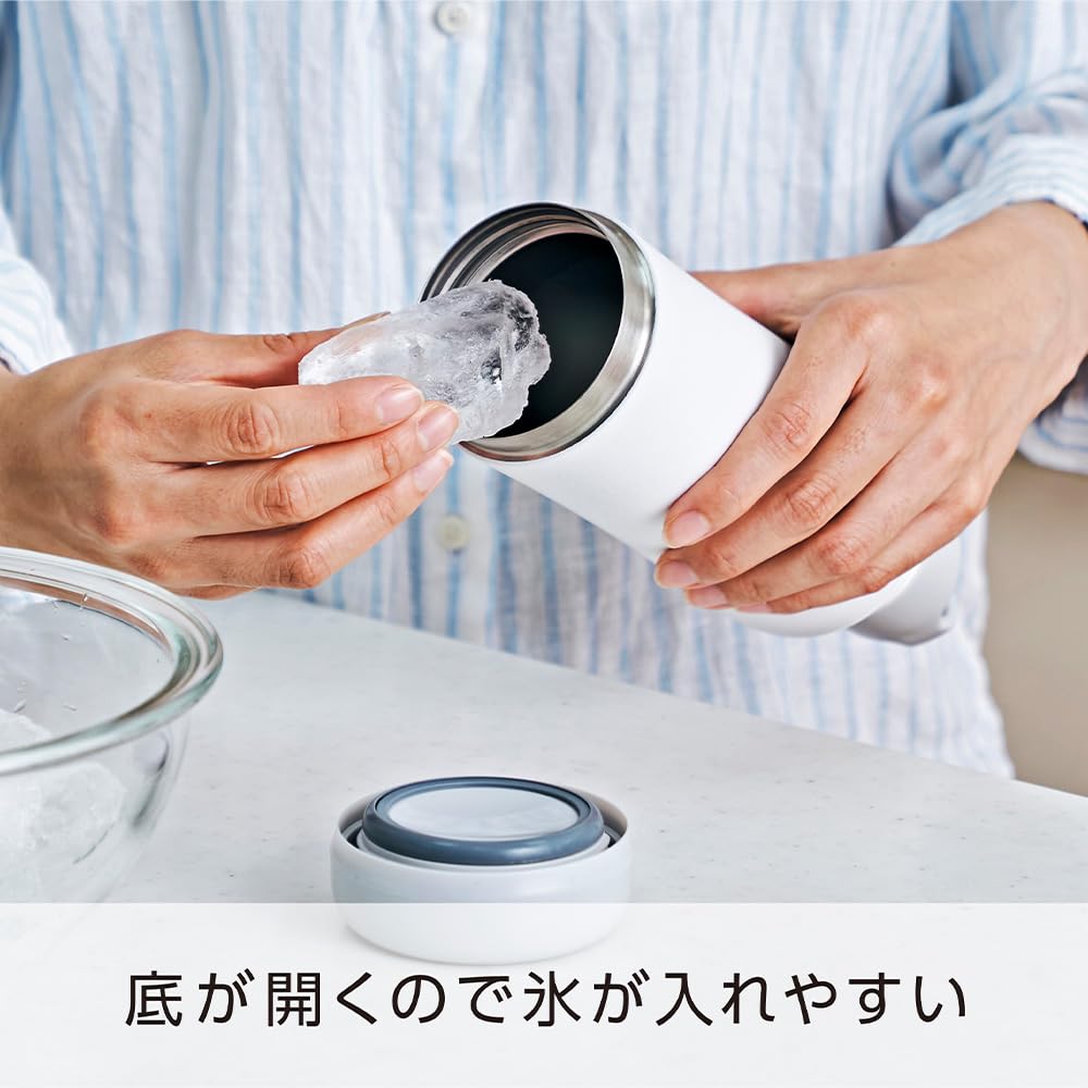 Doshisha Water Bottle Stainless Steel Bottle Vacuum Insulated Thermos Easy to Wash Blue sokomo [Washable Bottle] 1.0L Heat/Cold