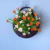 Fresh Style Wall-Mounted Artificial Flowers: Plastic Flower Baskets for Indoor Living Room Decoration