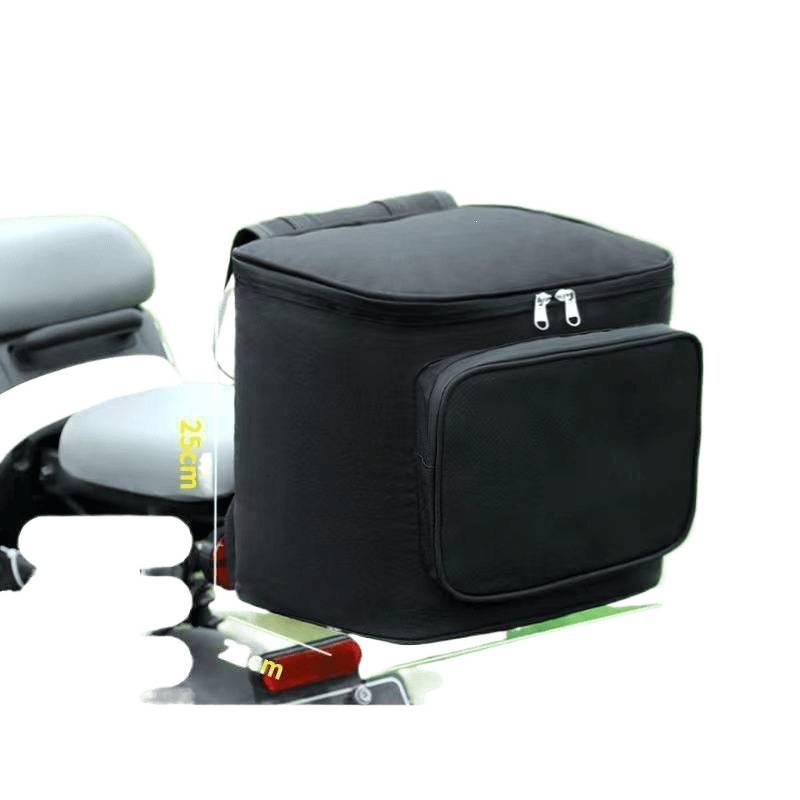 Electric Vehicle Trunk Bag: Large Capacity Rear Hanging Storage for Helmet & Battery.