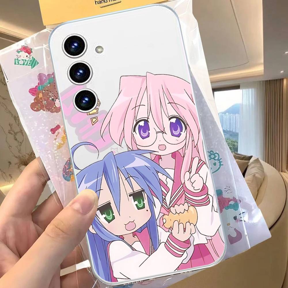 Kawaii Anime L-Lucky Star HD Clear Transparent Phone Case For Samsung Galaxy A52,A12,A51,S24,S23,S22ULTRA,S21 Edge,S20LITE,Plus,