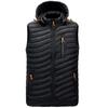 Men's Hooded Cotton-Padded Vest with Zipper Pockets for Autumn & Winter