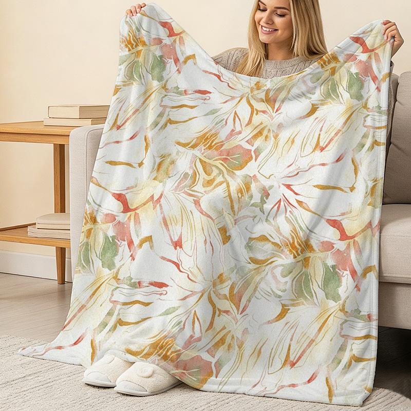 Plush Flannel Throw Blanket - Soft & Skin-Friendly, Machine Washable, Cozy Warm Cover for Home, Office Nap, Christmas & Halloween Decor