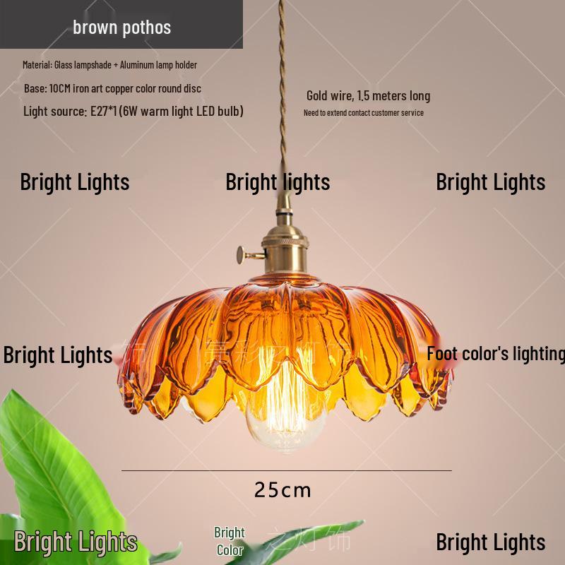 Nordic Minimalist Glass Lotus Leaf Pendant Light for Entryway, Balcony, or Bedside.