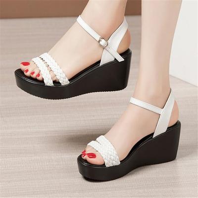 Women's Sandals Summer 2025 New Fashion Wedge Sandals Women Platform High Heels Open Toe Comfortable Sandals 32-43 Women Shoes