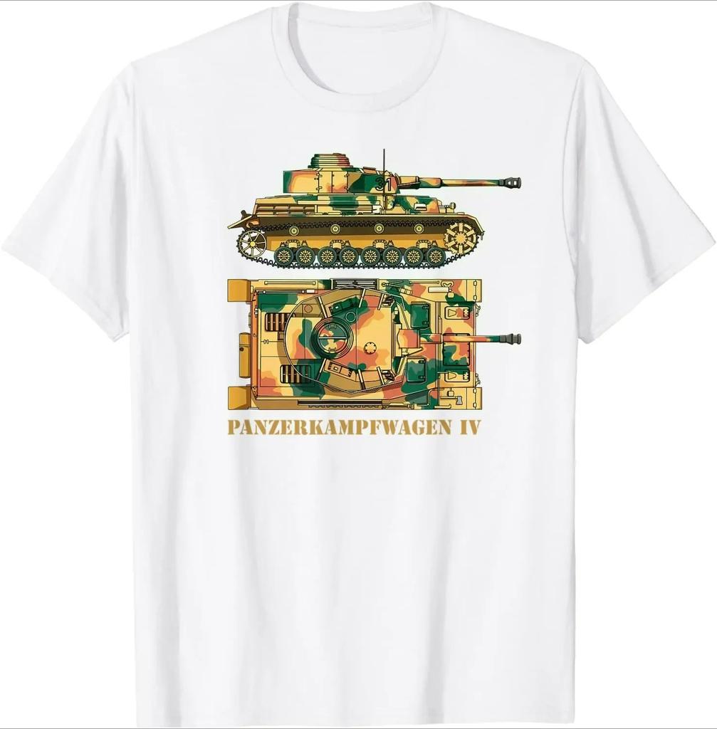Army Panzer IV Tanks Diagram TShirt 100 Cotton ONeck Summer Short Sleeve Casual Unisexs Tshirt Size S3XL