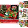Calendario dell'Avvento Conto alla Rovescia di Natale a Mazzo di Fiori, Scatola Cieca, Set di Blocchi con Divertimento Fai-da-Te per la Decorazione delle Feste in Casa