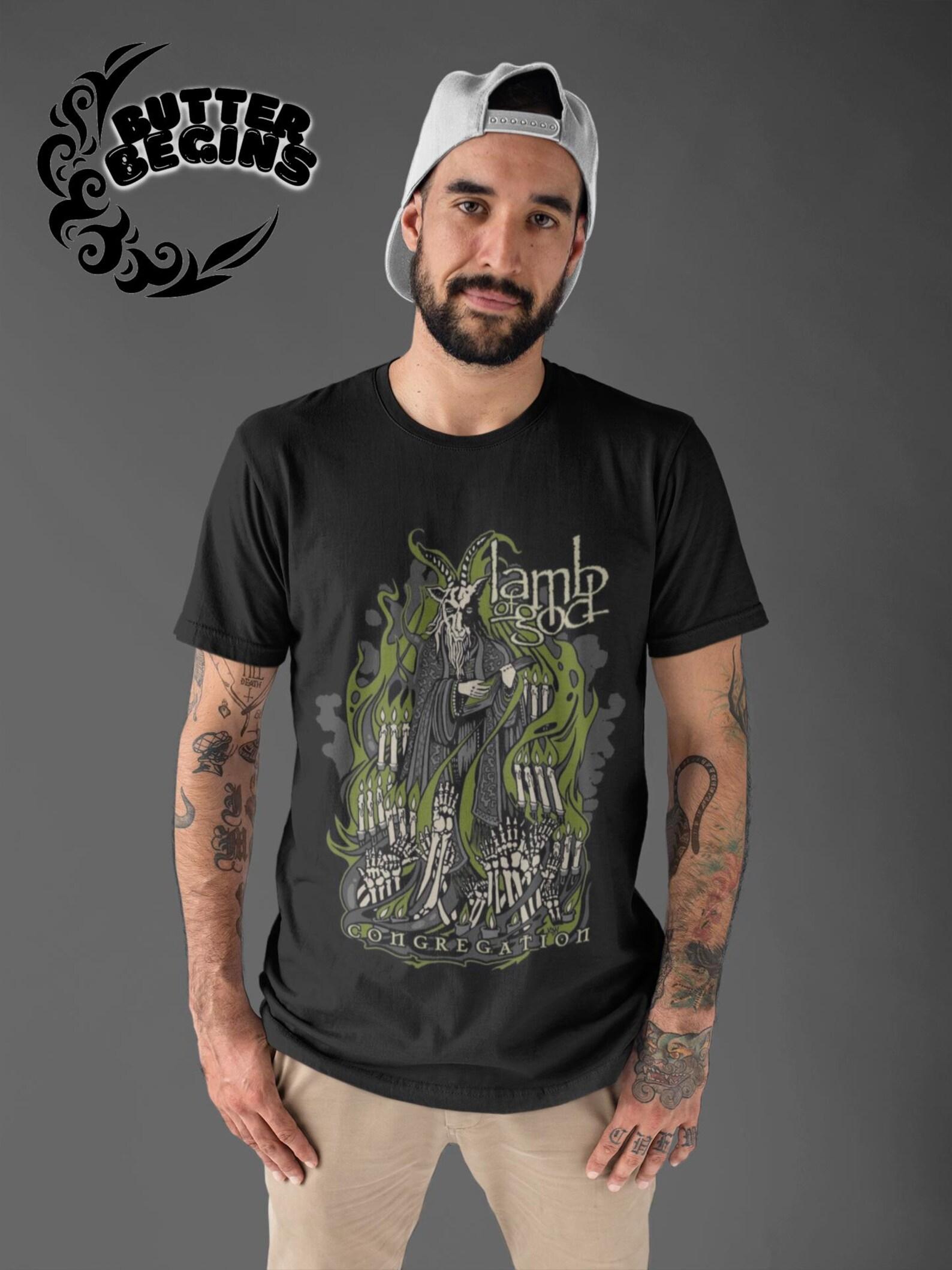 Lamb of God T-Shirt – Omens Album, Ashes of the Wake Metal Band Merch L
