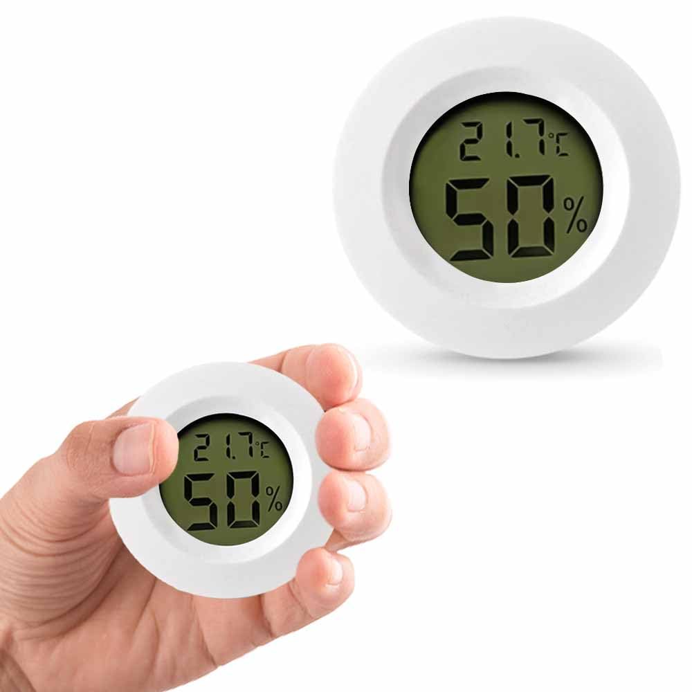KASELIN Mini Hygrometer Thermometer Set Compact Thermometer Hygrometer with Digital LCD Suitable for Baby Reptile Florist and Cigar Rooms & (2-Piece