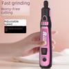 Mini stylo de gravure électrique rose rechargeable avec contrôle de vitesse et batterie au lithium pour le polissage et le meulage des ongles.
